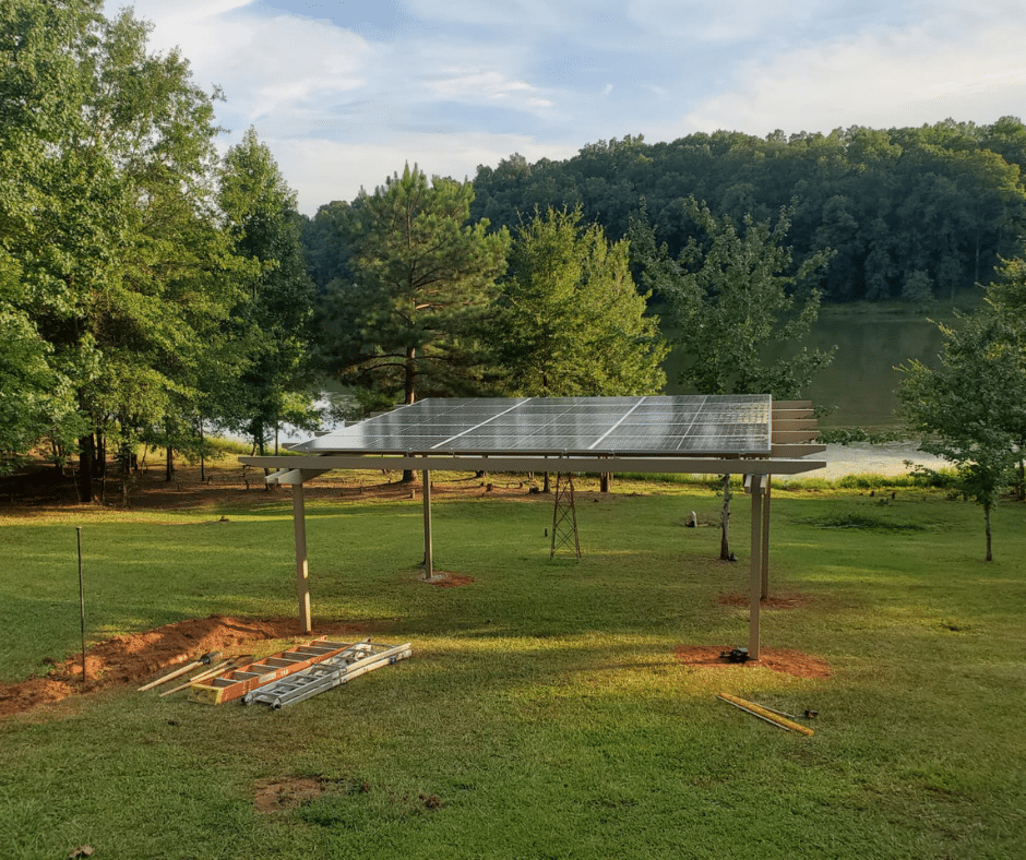 Solar Power Pergola Lake Front in Georgia
