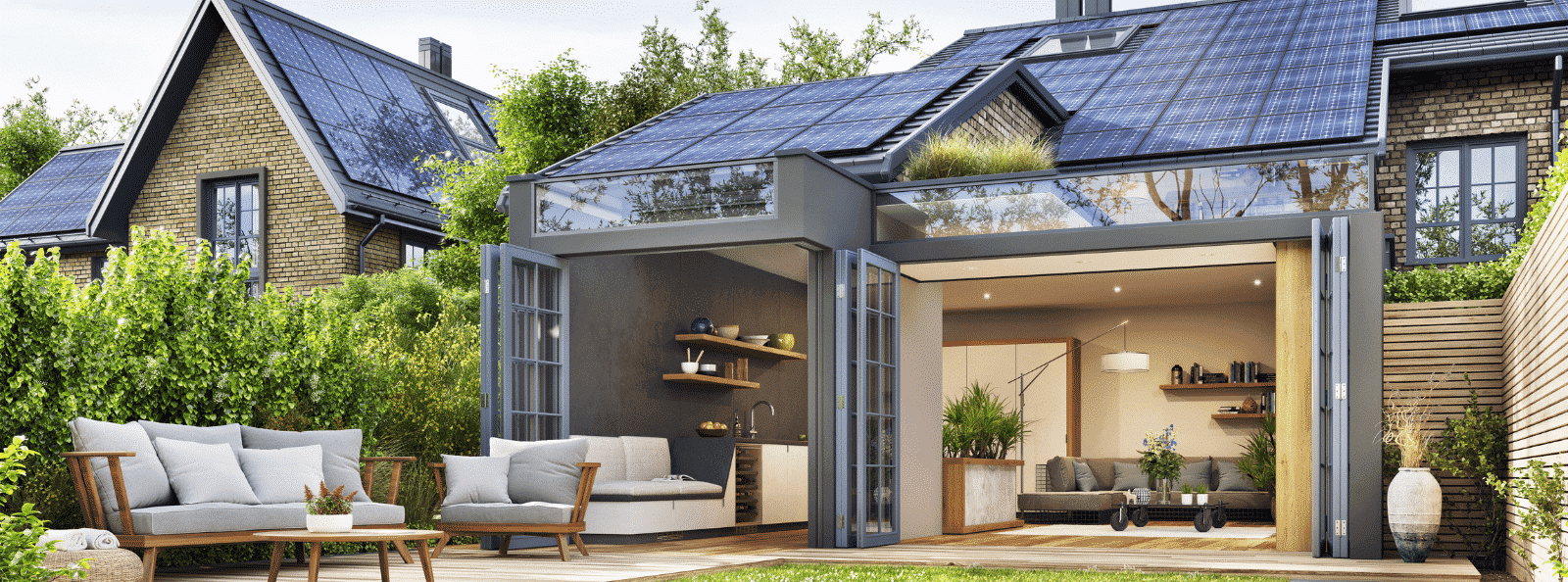 solar panel at home roof