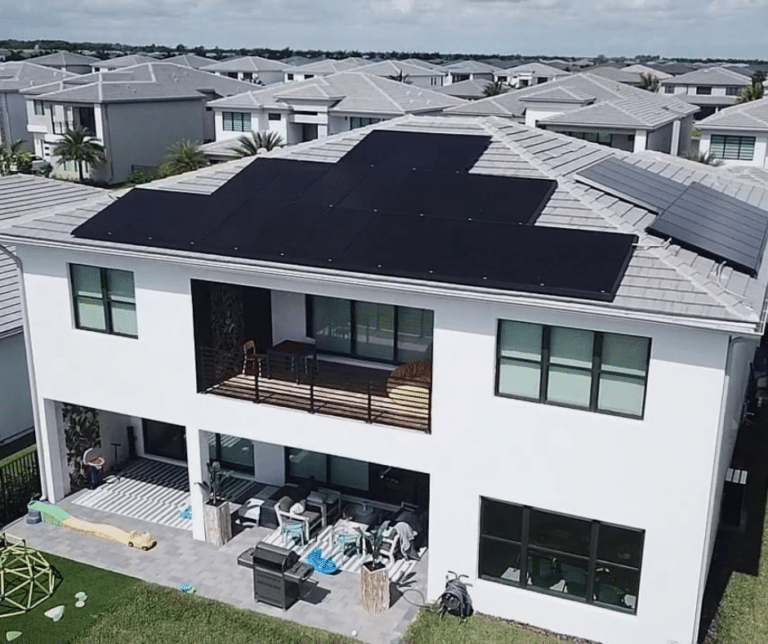 solar panels on a grey roof