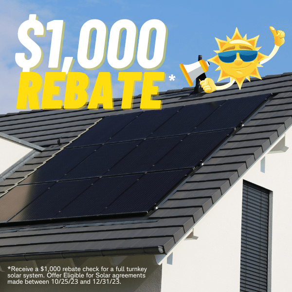 1000 dollars rebate for solar system