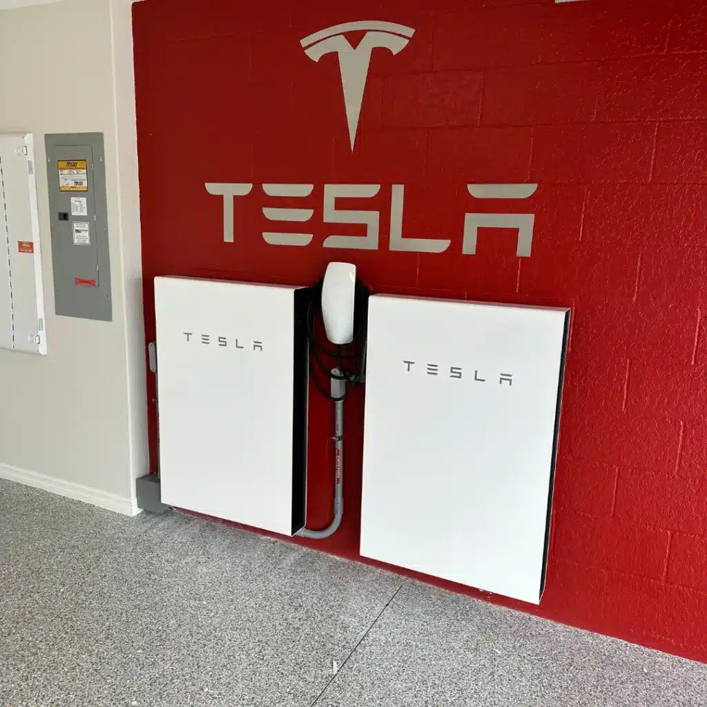 two tesla power walls installed