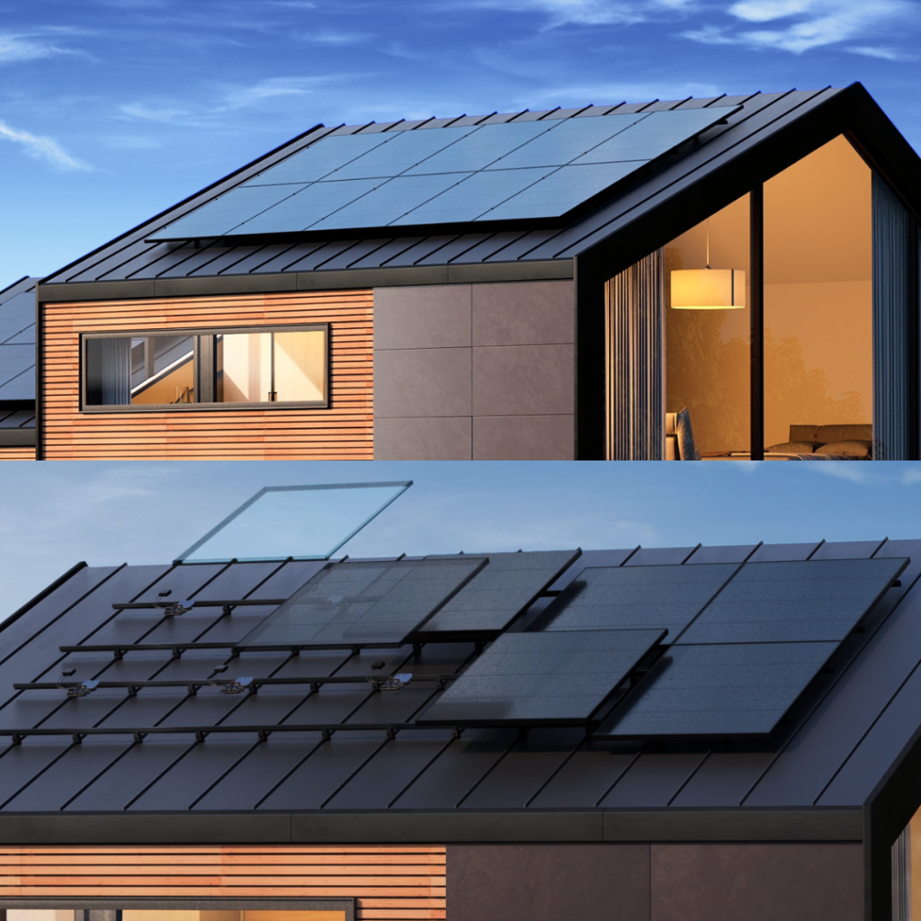 Enphase solar panels and microinverters on a modern home