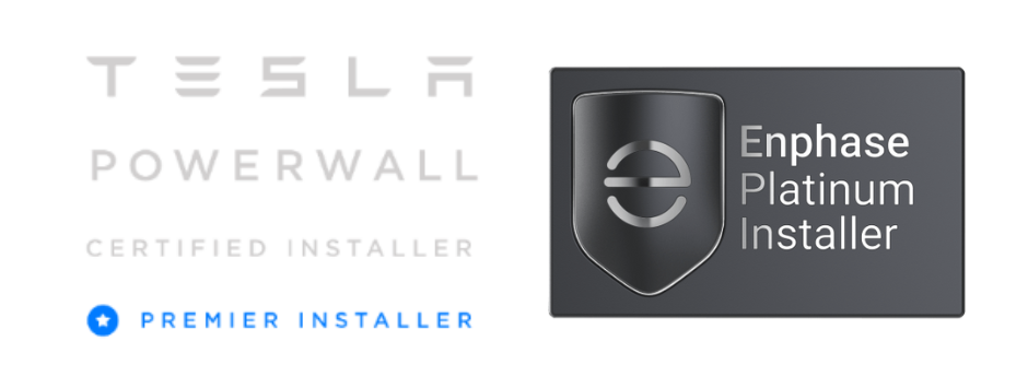 Tesla Powerwall Premier Installer and Enphase Platinum Installer Certificates