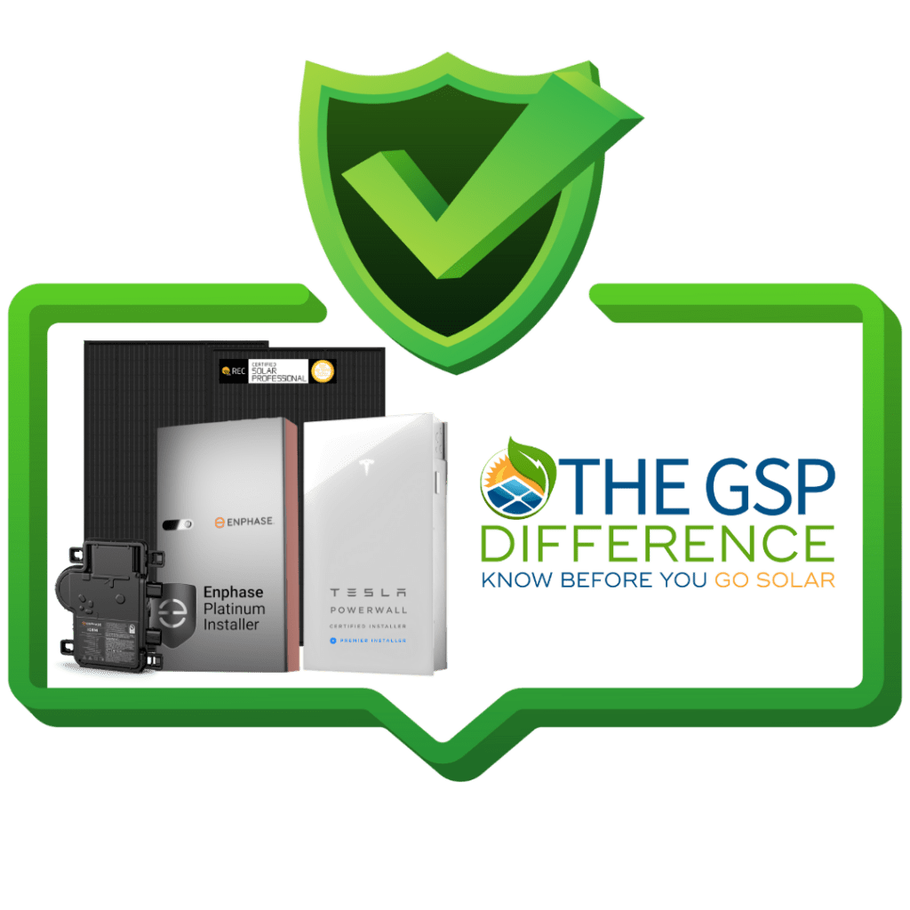Solar Panels, Enphase and Tesla Batteries and the GSP Difference Logo