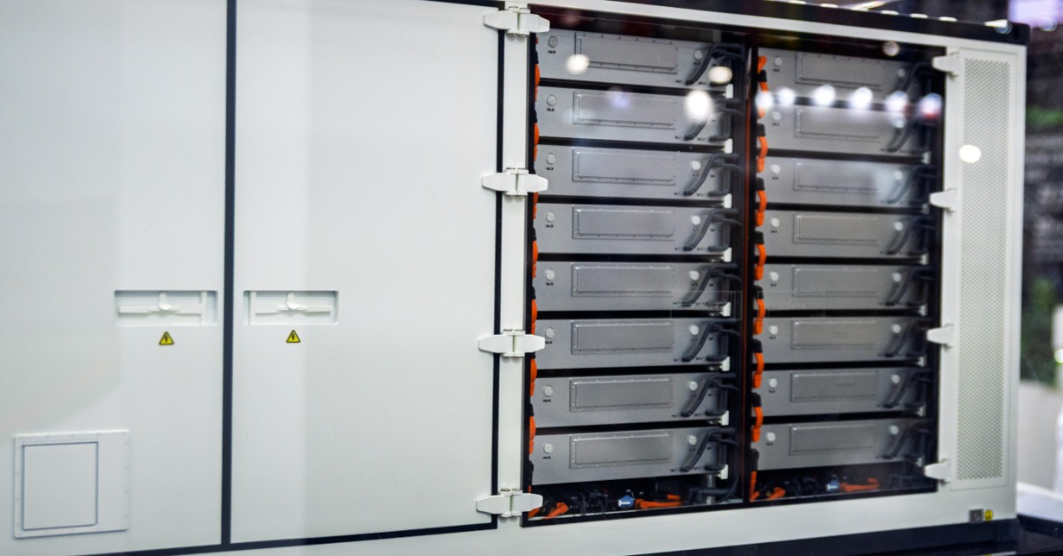 Learn 5 A close-up of a large box outdoors with multiple smaller interior boxes and cables attached on the right side.