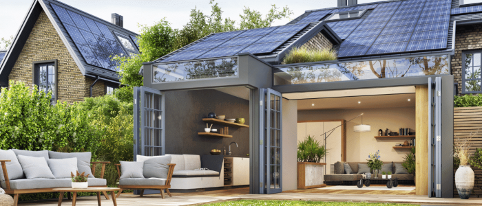 solar panel at home roof