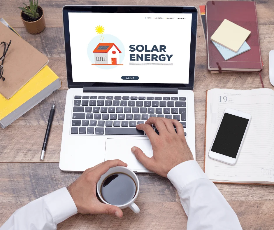 Looking for a Green Contractor? 4 Tips to Get You Started 6 Solar energy page on a laptop