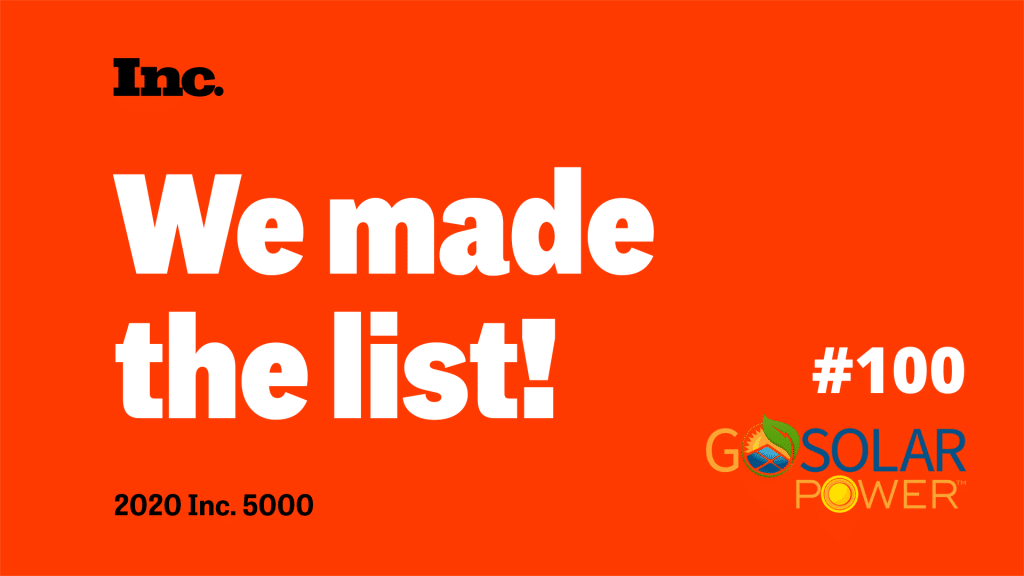 Go Solar Power Ranks an Awesome No. 100 Inc 5000 List 2020 11 inc-1000-2020-list