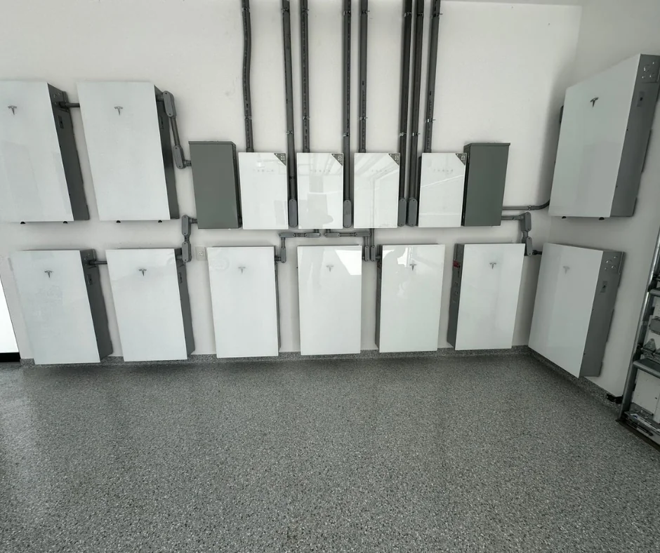 tesla solar wall install multiple power walls