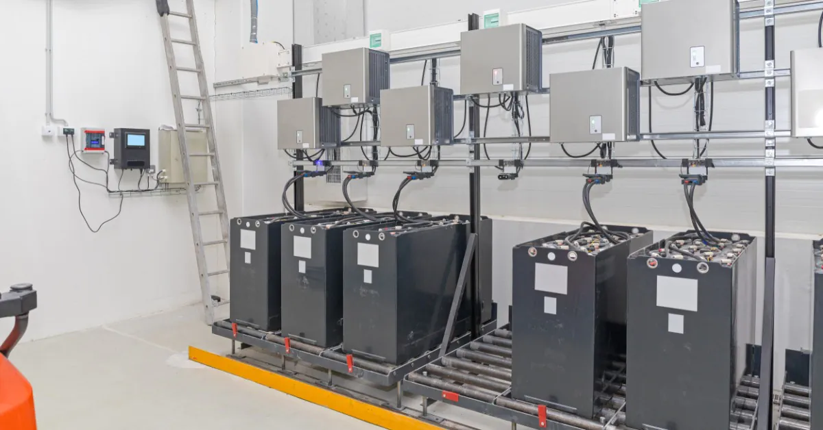 An Introduction to Tesla Megapack Utility Storage 2 Multiple boxes on a metal base attached to smaller boxes hanging on top of a metal structure inside a room.