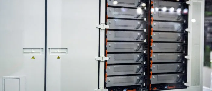 A close-up of a large box outdoors with multiple smaller interior boxes and cables attached on the right side.