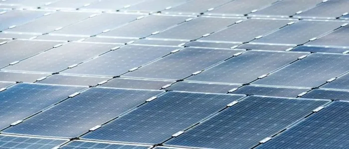field of interlocking solar panels